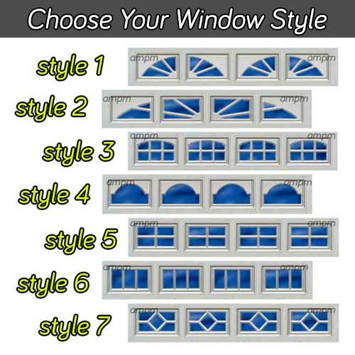 Garage door with windows